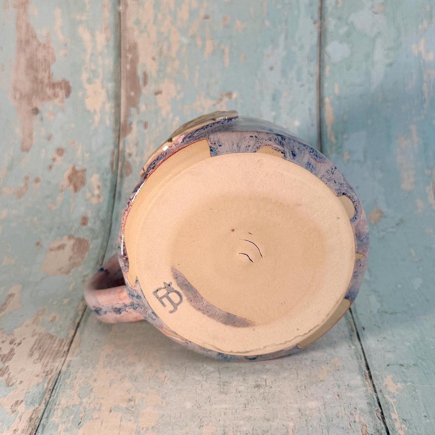 Pink and Purple Luna Moth Mug, Large Ceramic Cup - Second