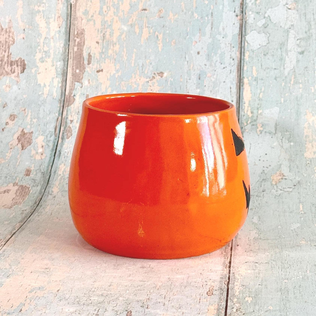 Orange Halloween Pumpkin, Jack O Lantern Mug, Large Ceramic Cup
