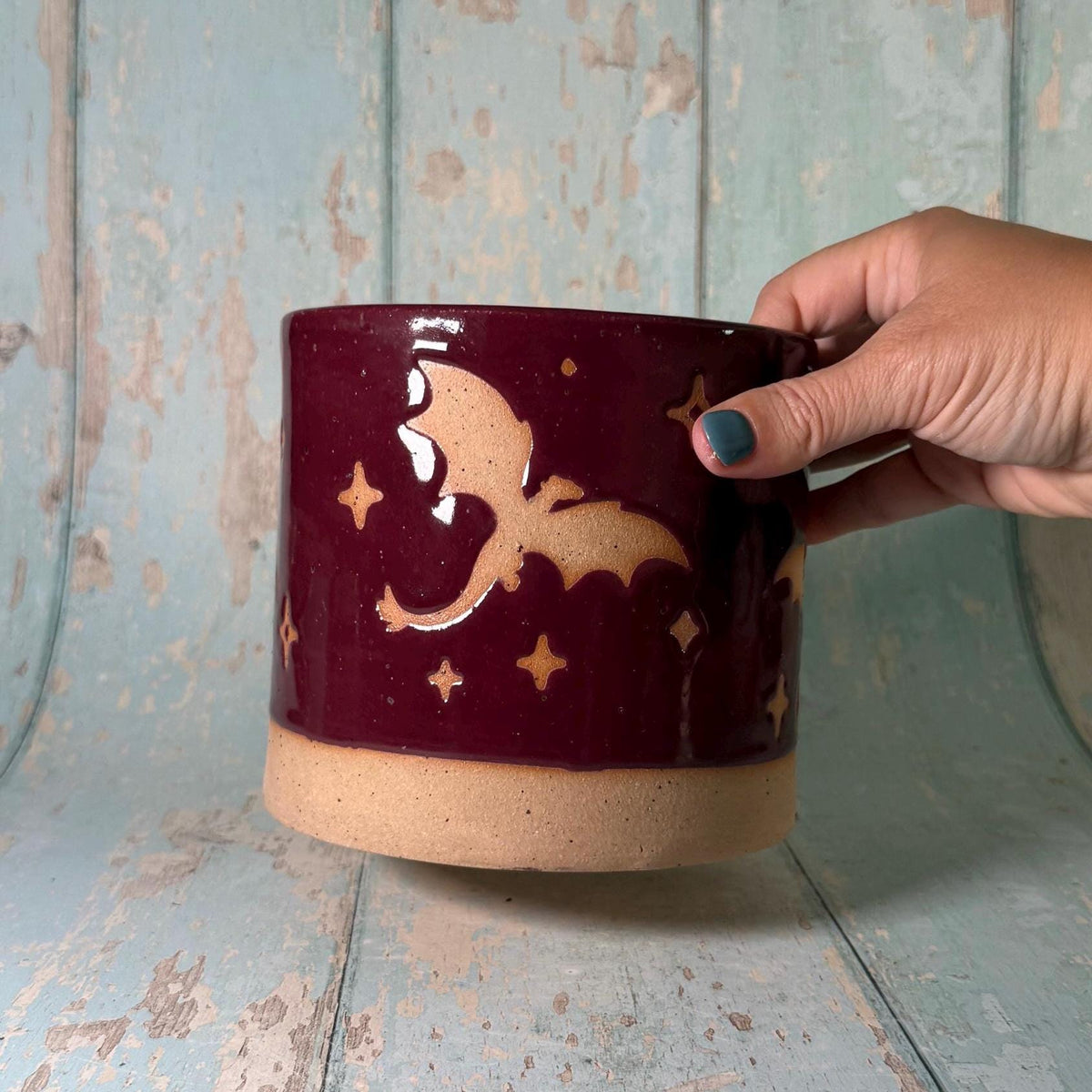 Red Dragon Planter, Ceramic Plant Pot