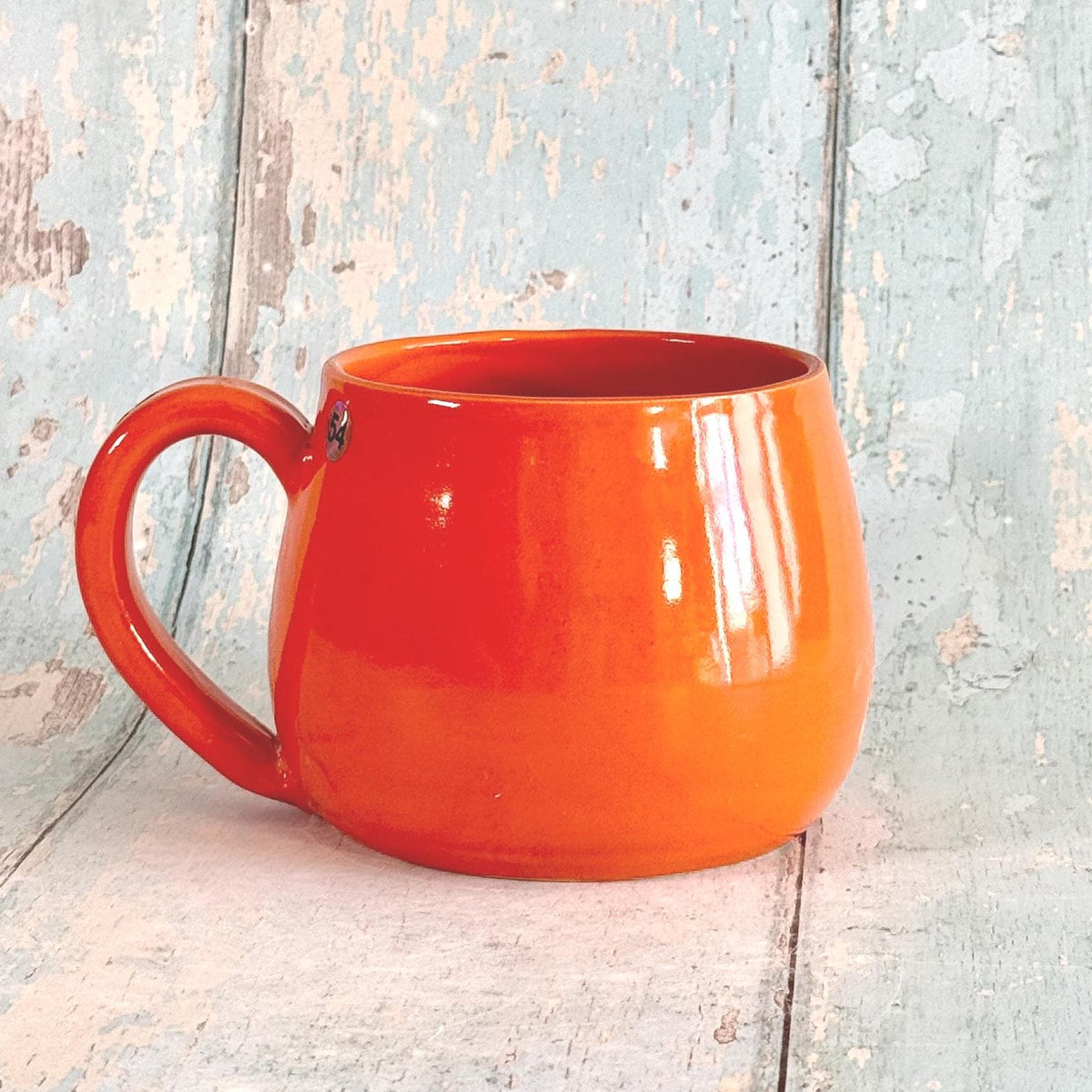 Orange Halloween Pumpkin, Jack O Lantern Mug, Large Ceramic Cup