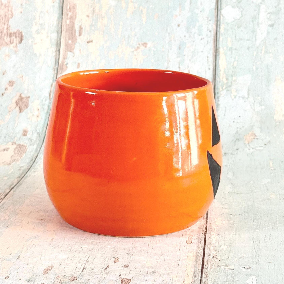 Orange Halloween Pumpkin, Jack O Lantern Mug, Large Ceramic Cup