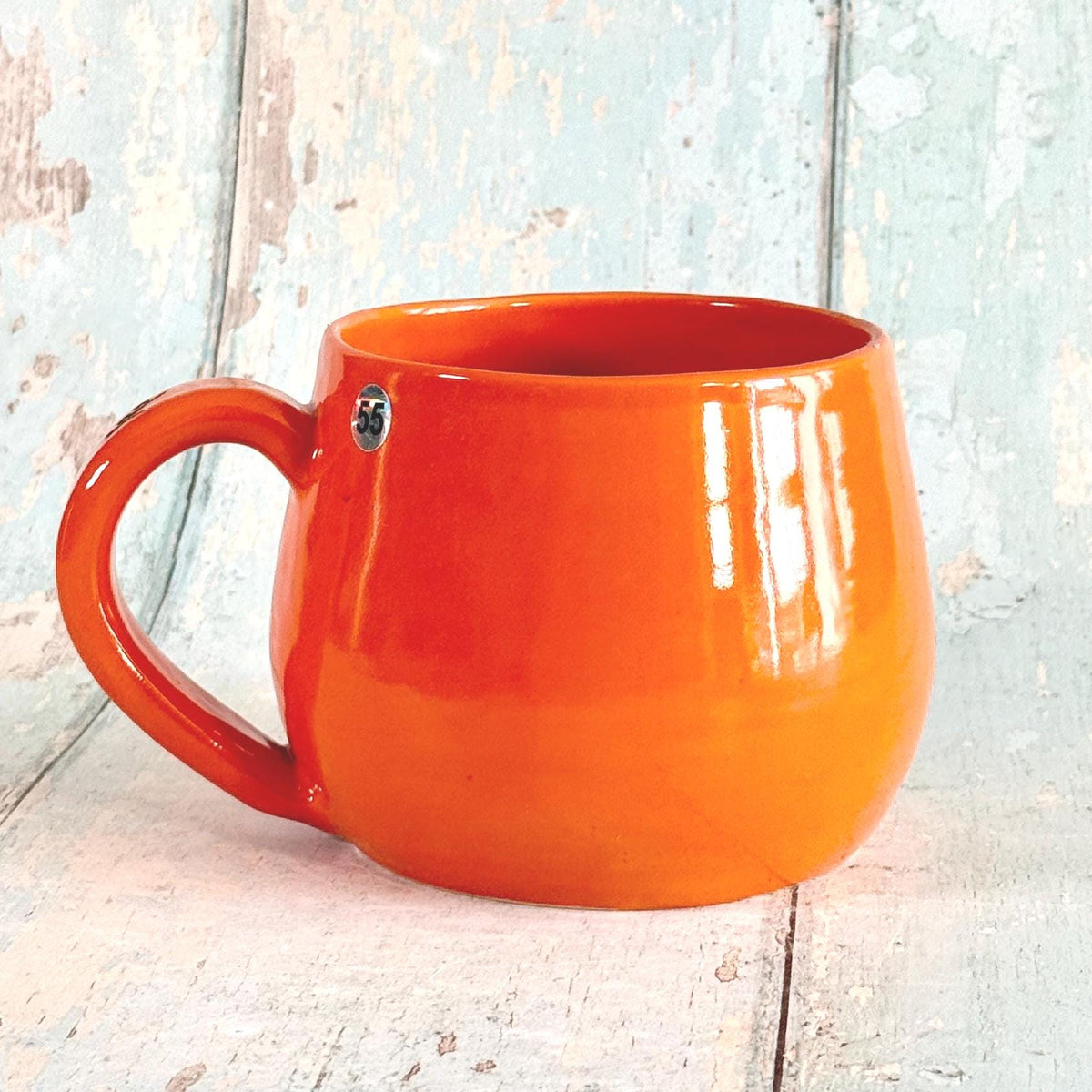 Orange Halloween Pumpkin, Jack O Lantern Mug, Large Ceramic Cup
