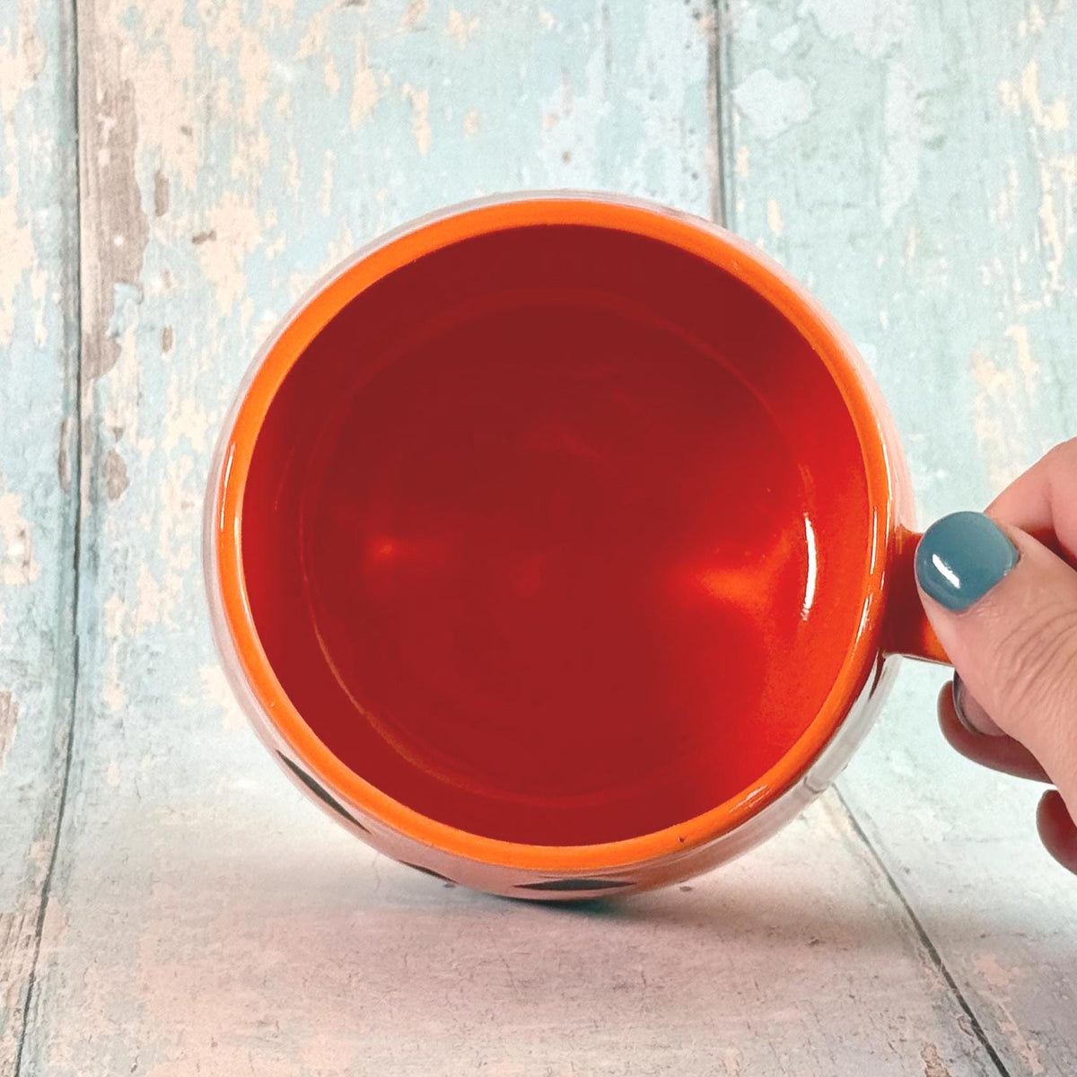 Orange Halloween Pumpkin, Jack O Lantern Mug, Large Ceramic Cup - Second