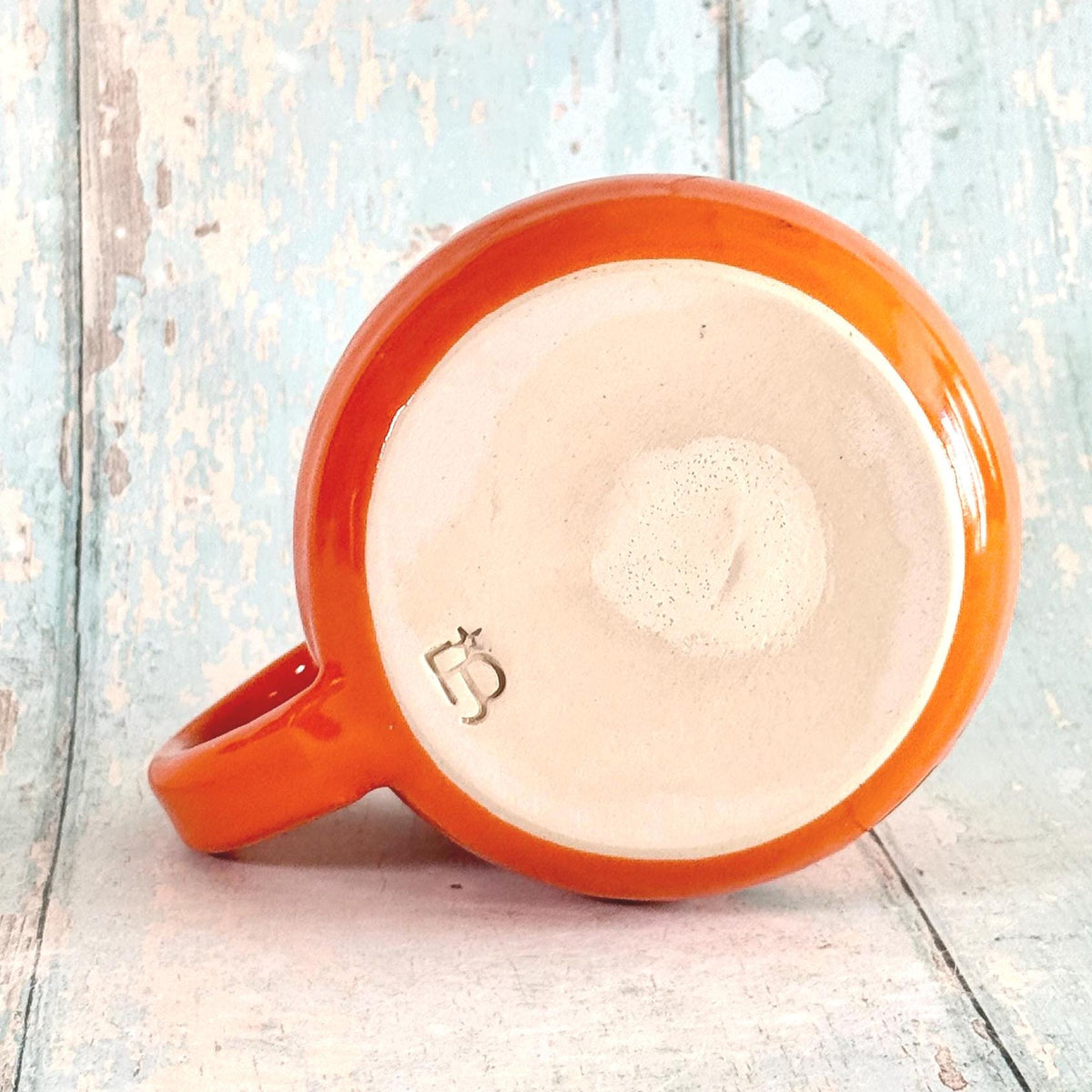 Orange Halloween Pumpkin, Jack O Lantern Mug, Large Ceramic Cup - Second