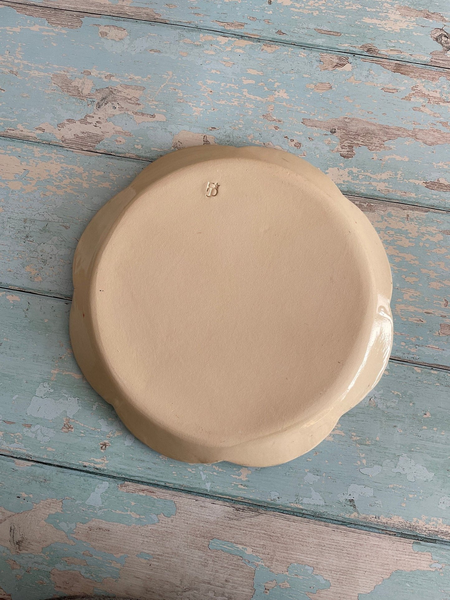 Large Daisy Plate, Floral Ceramic Platter - FJD Ceramics