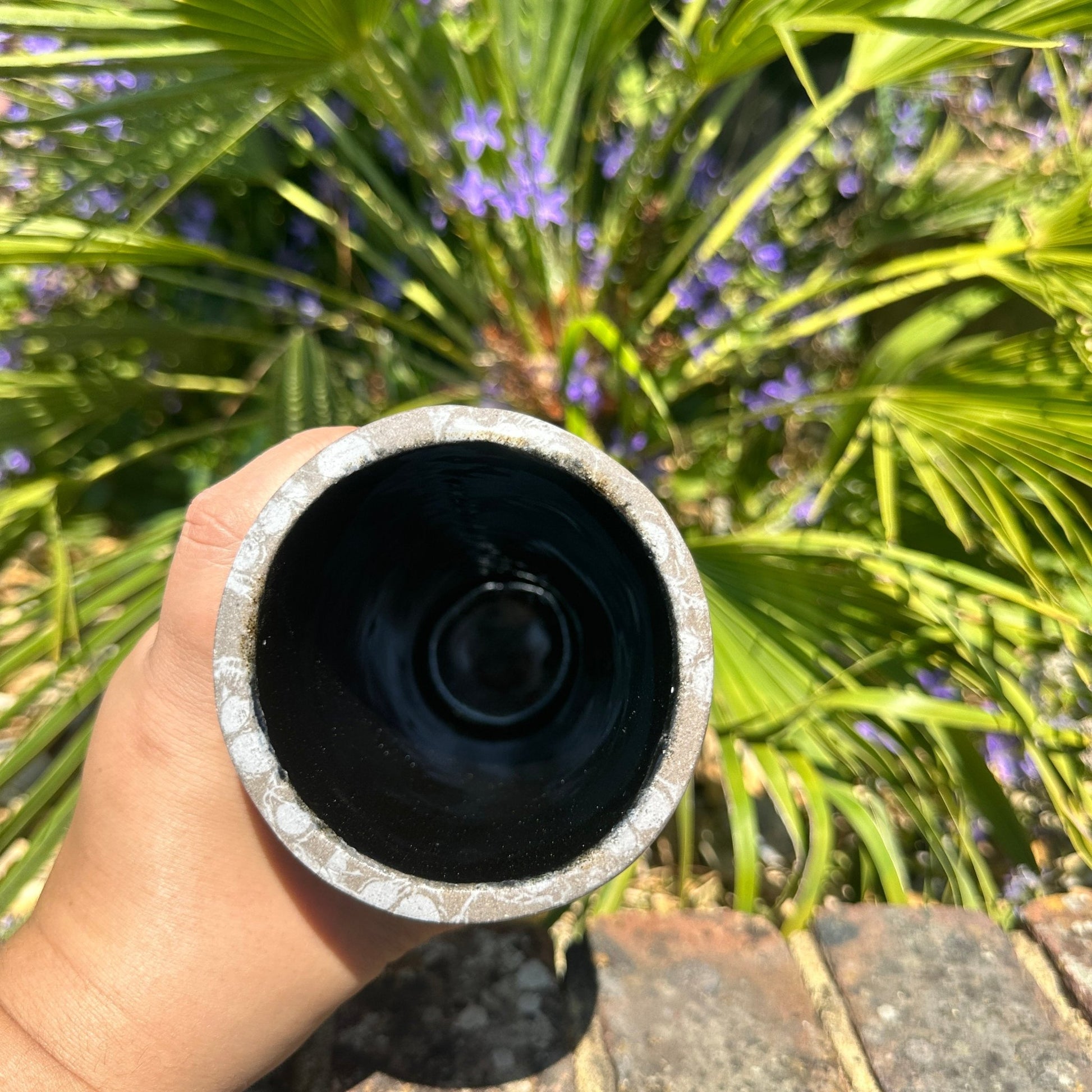 Large Skull Ceramic Tumbler, Whimsy Goth, Handmade Modern Cup - FJD Ceramics