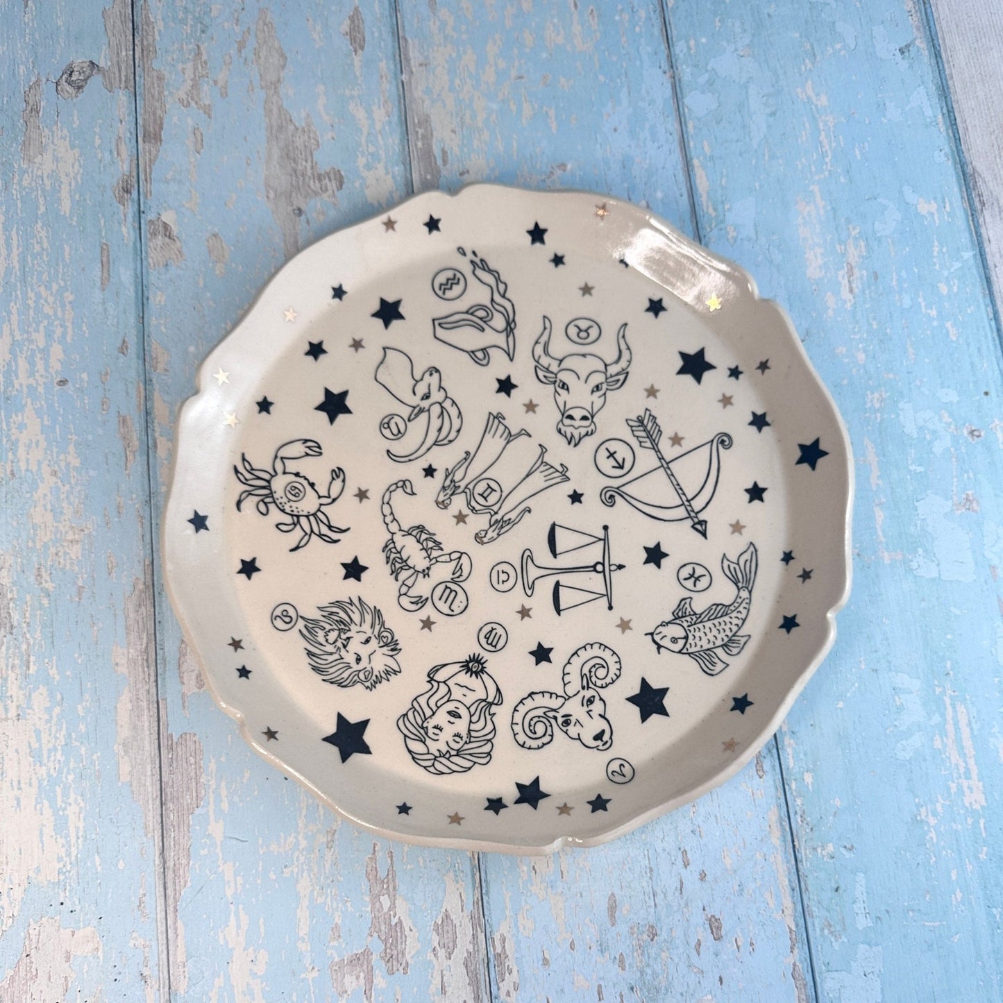 Large Zodiac Sign, Star Sign, Astrology Ceramic Platter - FJD Ceramics