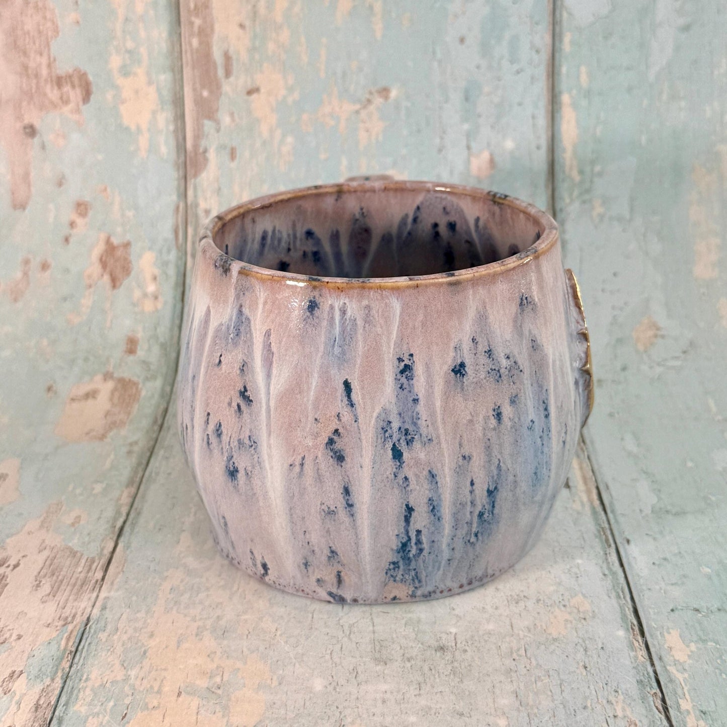 Lavender and Gold Northern Star Mug, Handmade Ceramic Mug - FJD Ceramics
