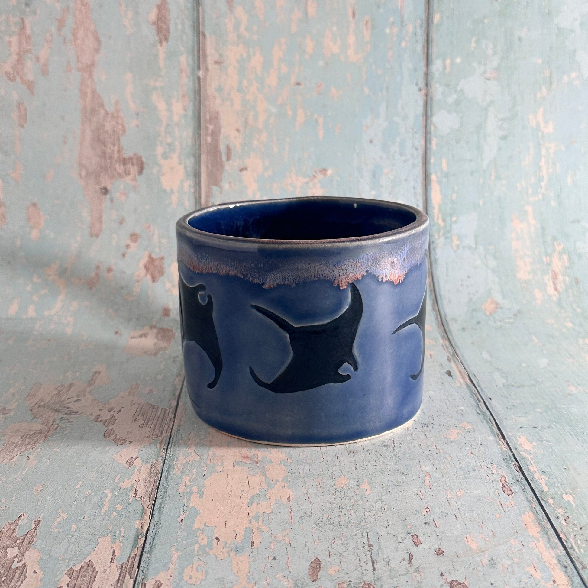Manta Ray Mug, Large Ceramic Cup - FJD Ceramics