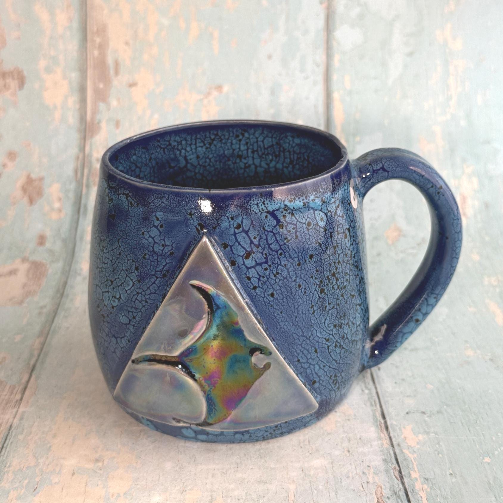 Manta Ray Mug, Large Ceramic Cup - FJD Ceramics
