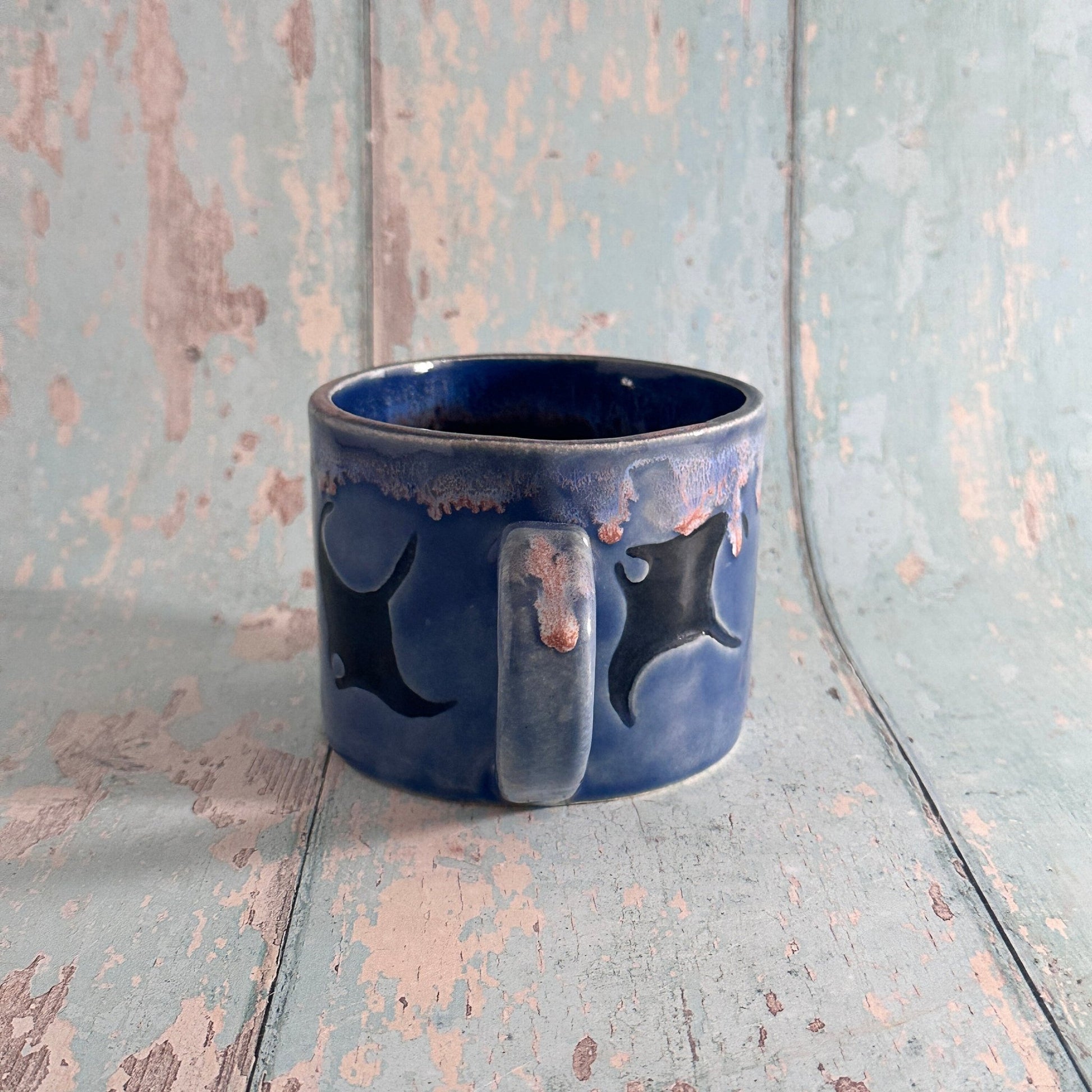 Manta Ray Mug, Large Ceramic Cup - FJD Ceramics