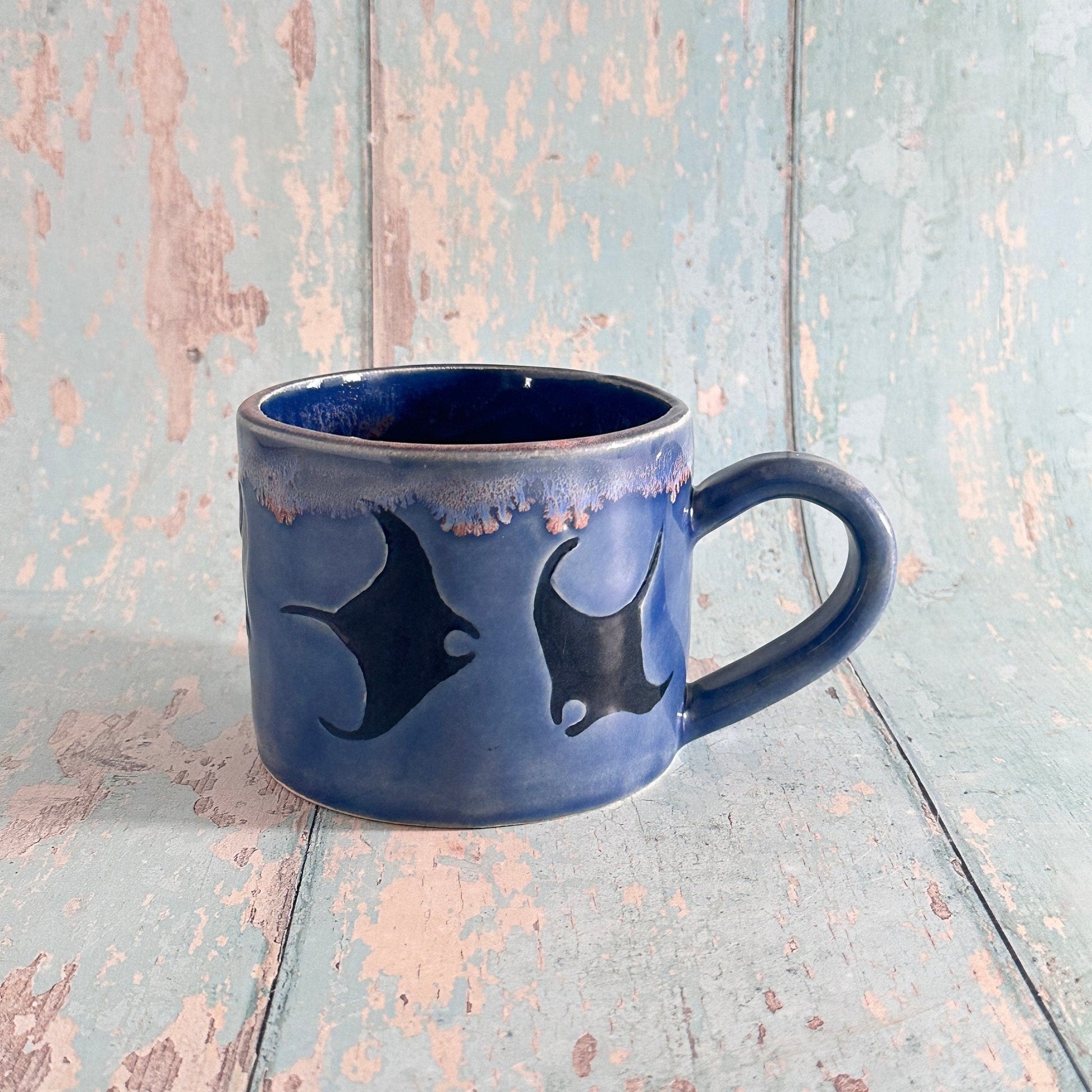 Manta Ray Mug, Large Ceramic Cup - FJD Ceramics