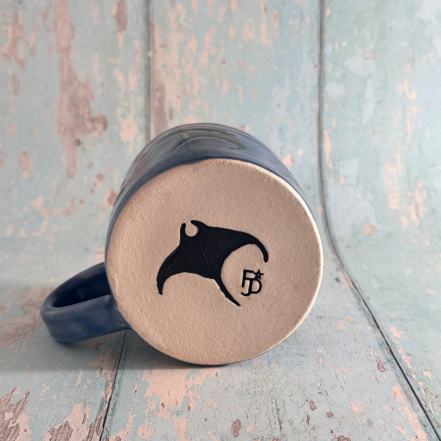 Manta Ray Mug, Large Ceramic Cup - FJD Ceramics