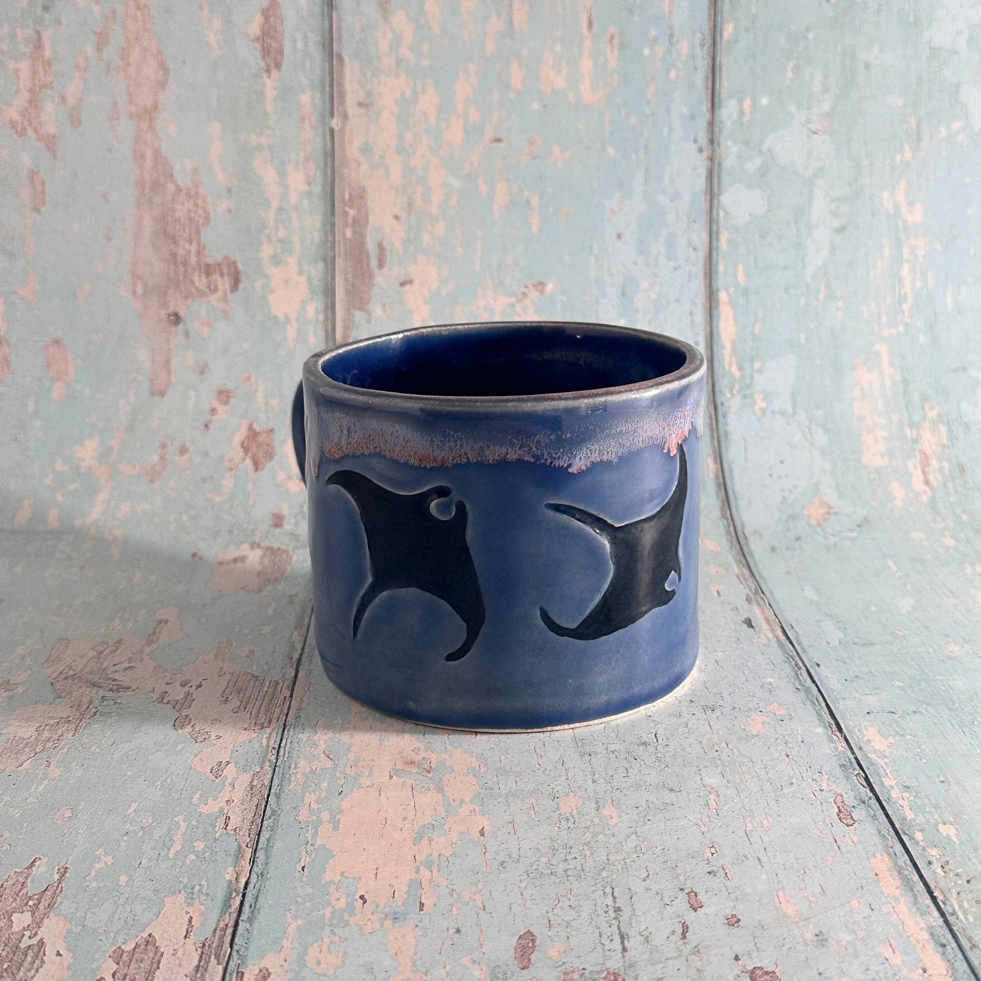 Manta Ray Mug, Large Ceramic Cup - FJD Ceramics