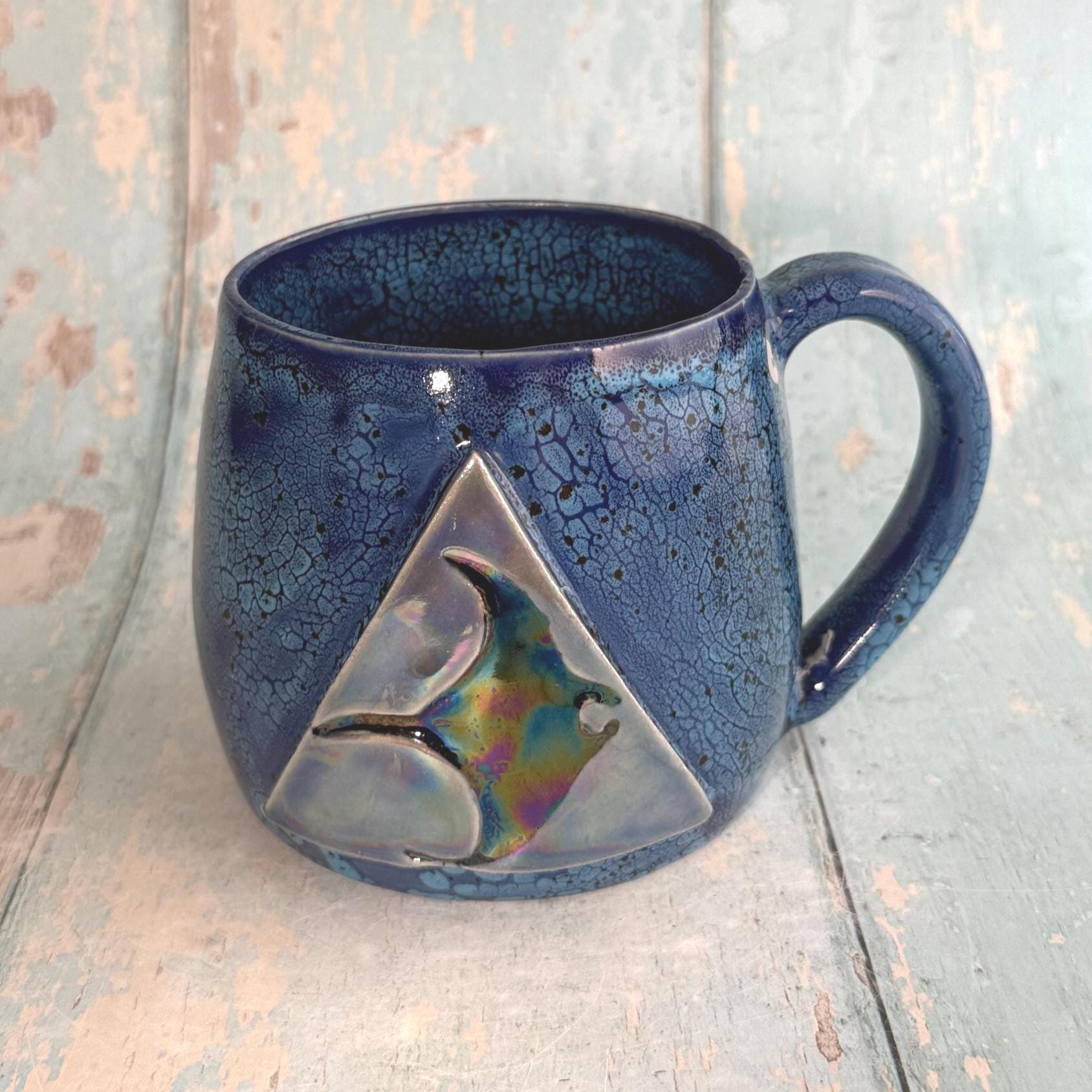 Manta Ray Mug, Large Ceramic Cup - FJD Ceramics