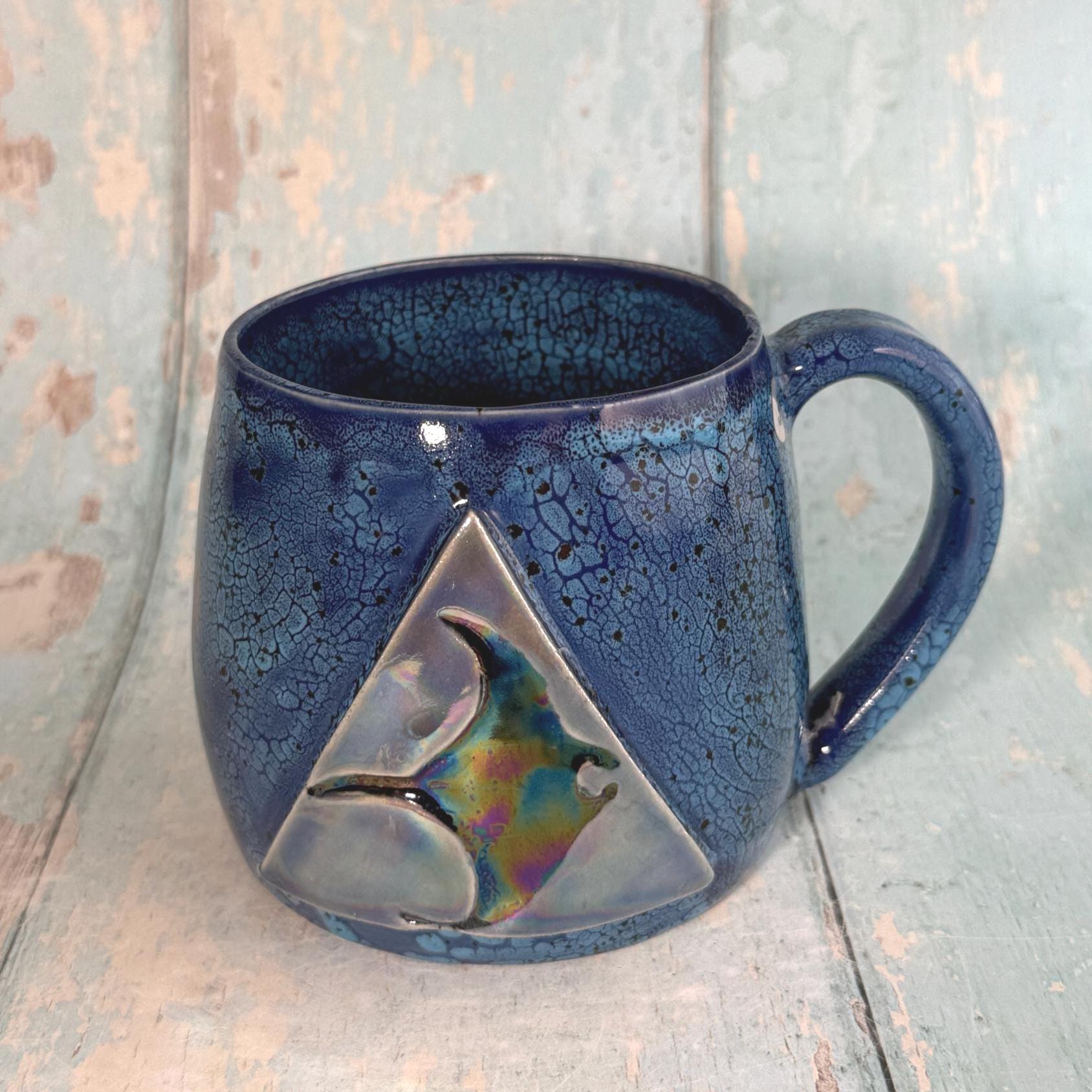 Manta Ray Mug, Large Ceramic Cup - FJD Ceramics