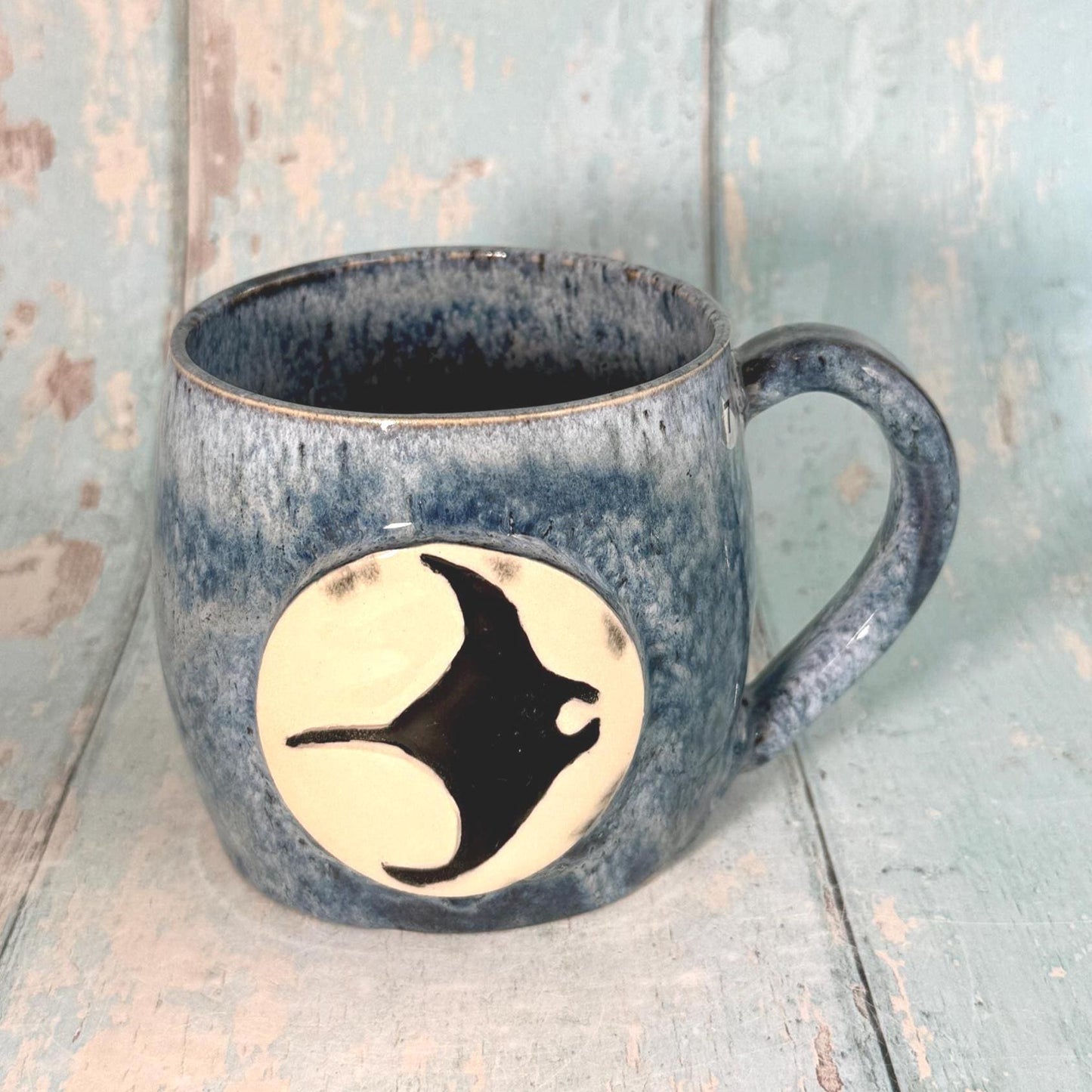 Manta Ray Mug, Large Ceramic Cup - FJD Ceramics