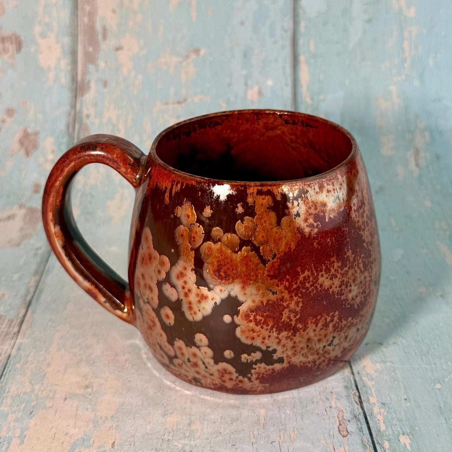 Monstera Leaf Mug, Large Copper Ceramic - FJD Ceramics