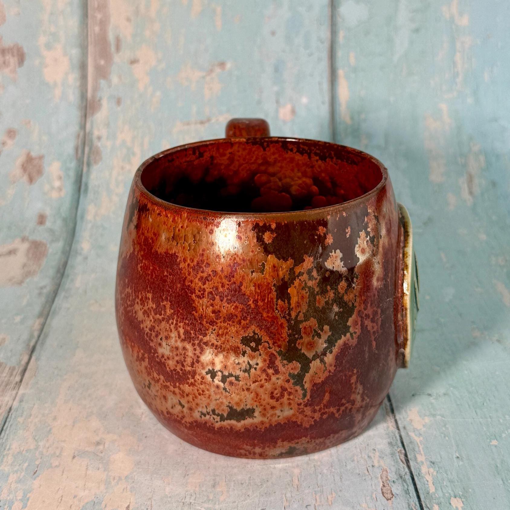 Monstera Leaf Mug, Large Copper Ceramic - FJD Ceramics