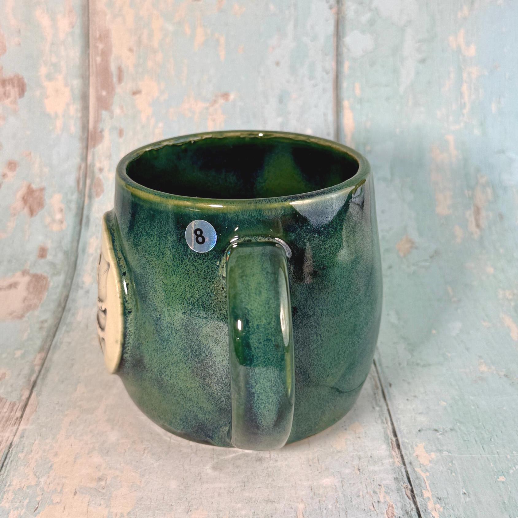 Monstera Leaf Mug, Large Green Ceramic - FJD Ceramics
