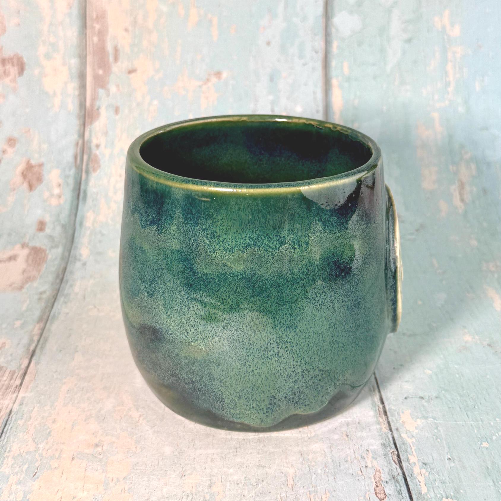 Monstera Leaf Mug, Large Green Ceramic - FJD Ceramics