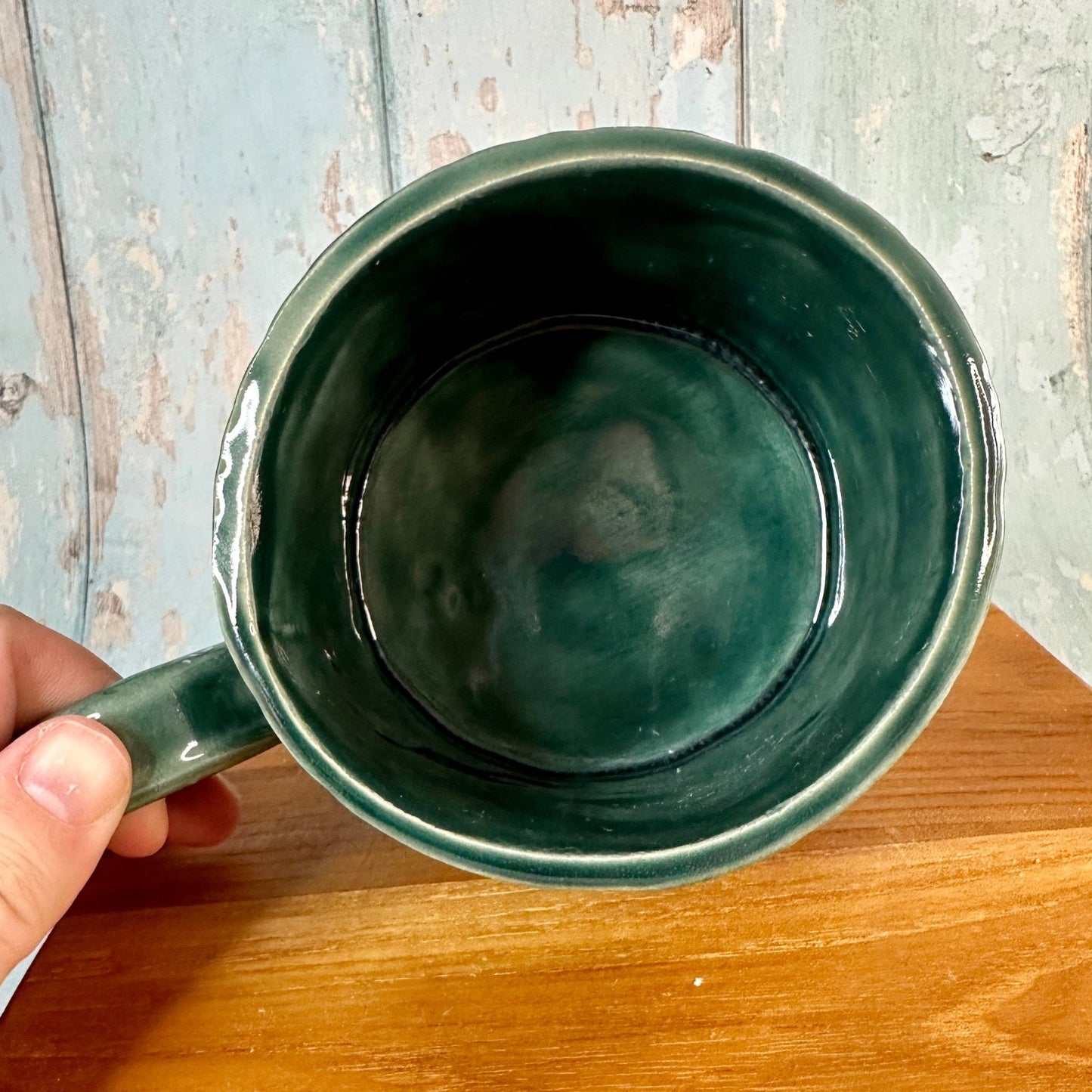 Monstera Leaf Mug, Large Green Ceramic - FJD Ceramics