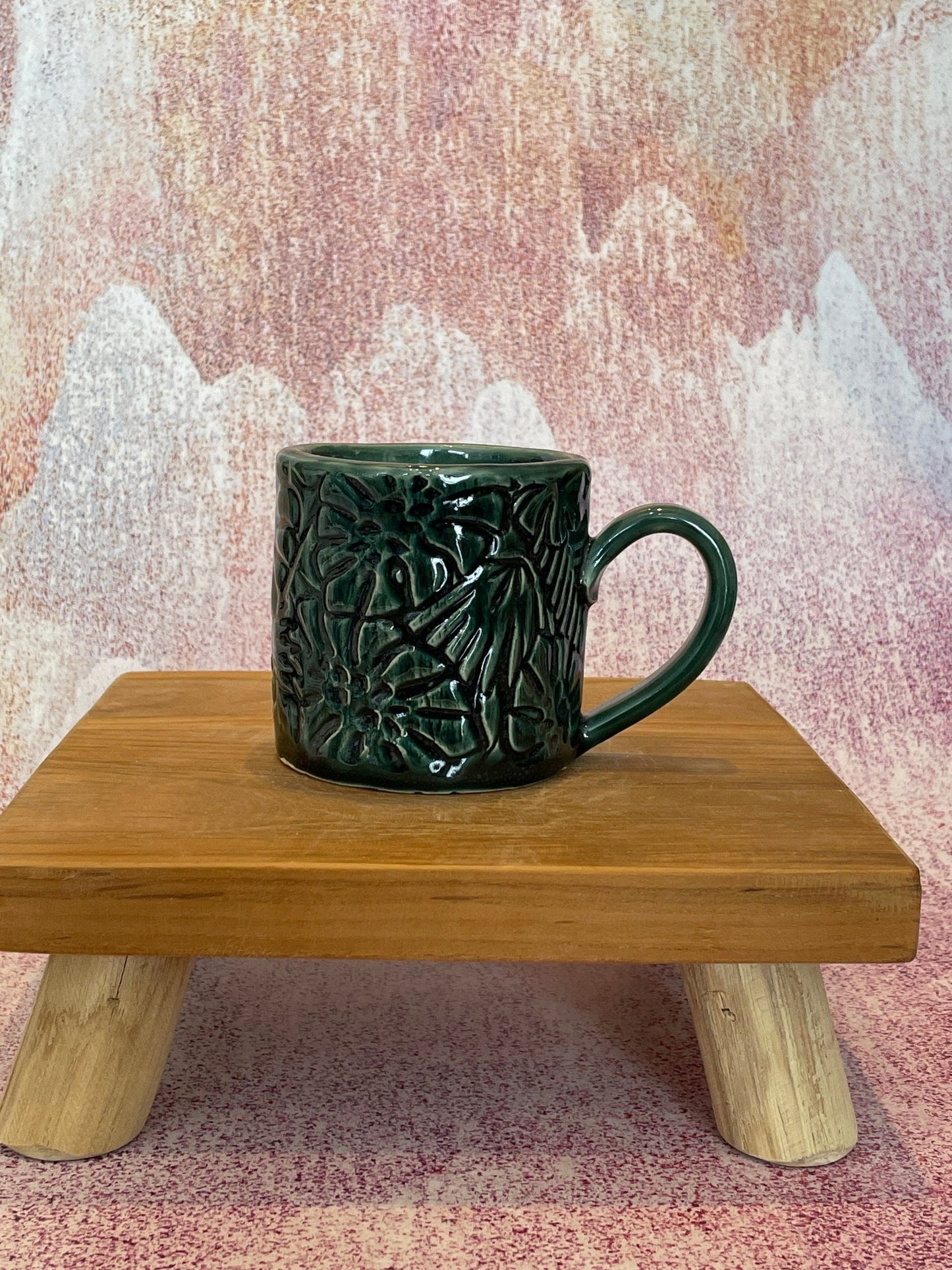 Monstera Leaf Mug, Small Green Ceramic - FJD Ceramics