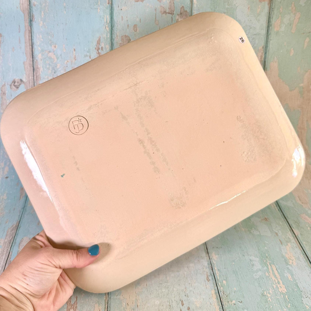 Orange and Green Carrot Platter, Large Handmade Rectangle Ceramic Plate - FJD Ceramics