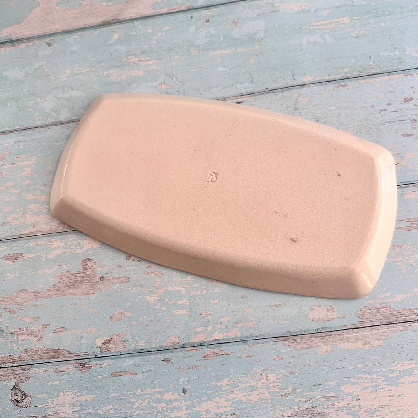 Orange and Green Platter, Large Handmade Rectangle Ceramic Plate - FJD Ceramics