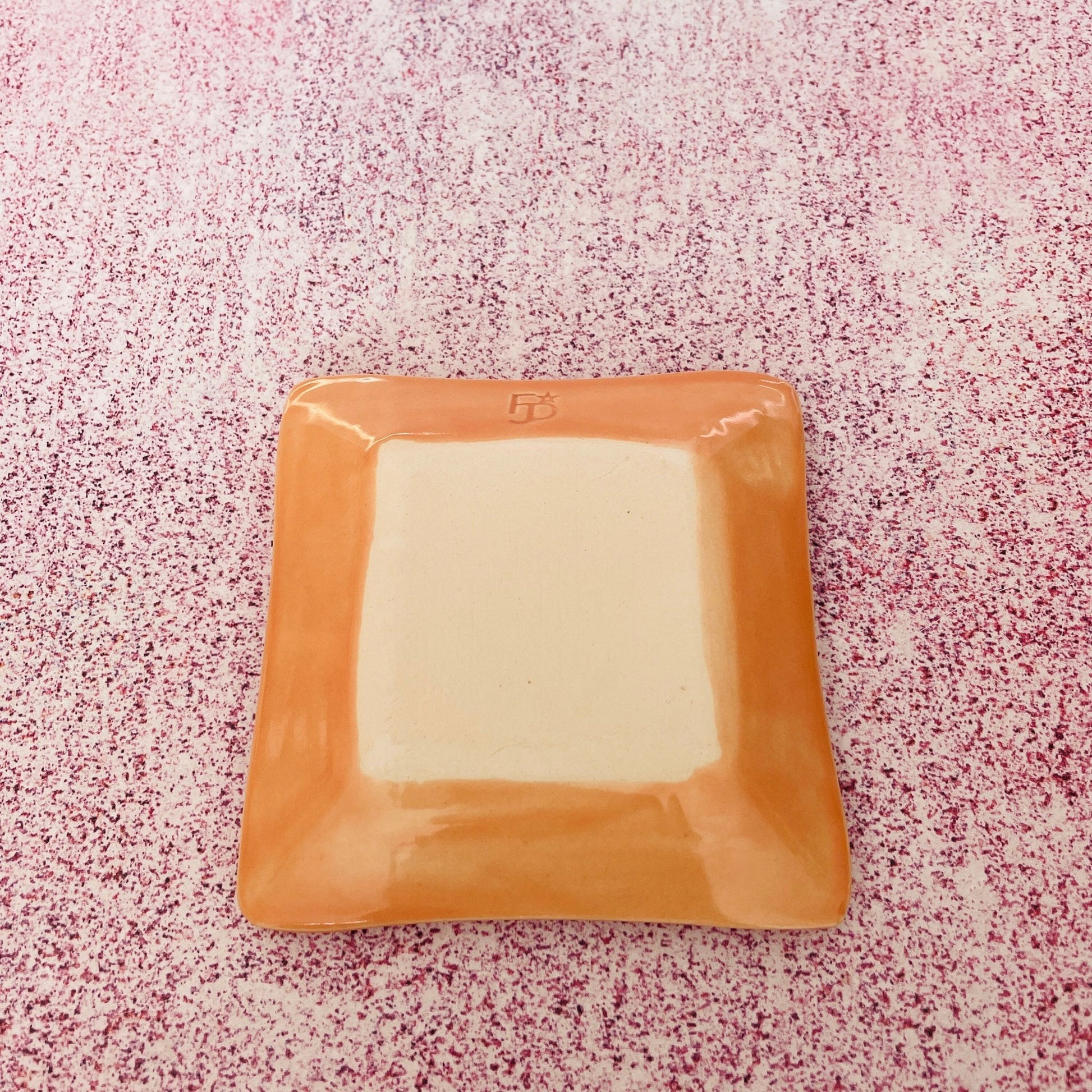 Orange Ceramic Dish, Tea Bag Holder - FJD Ceramics