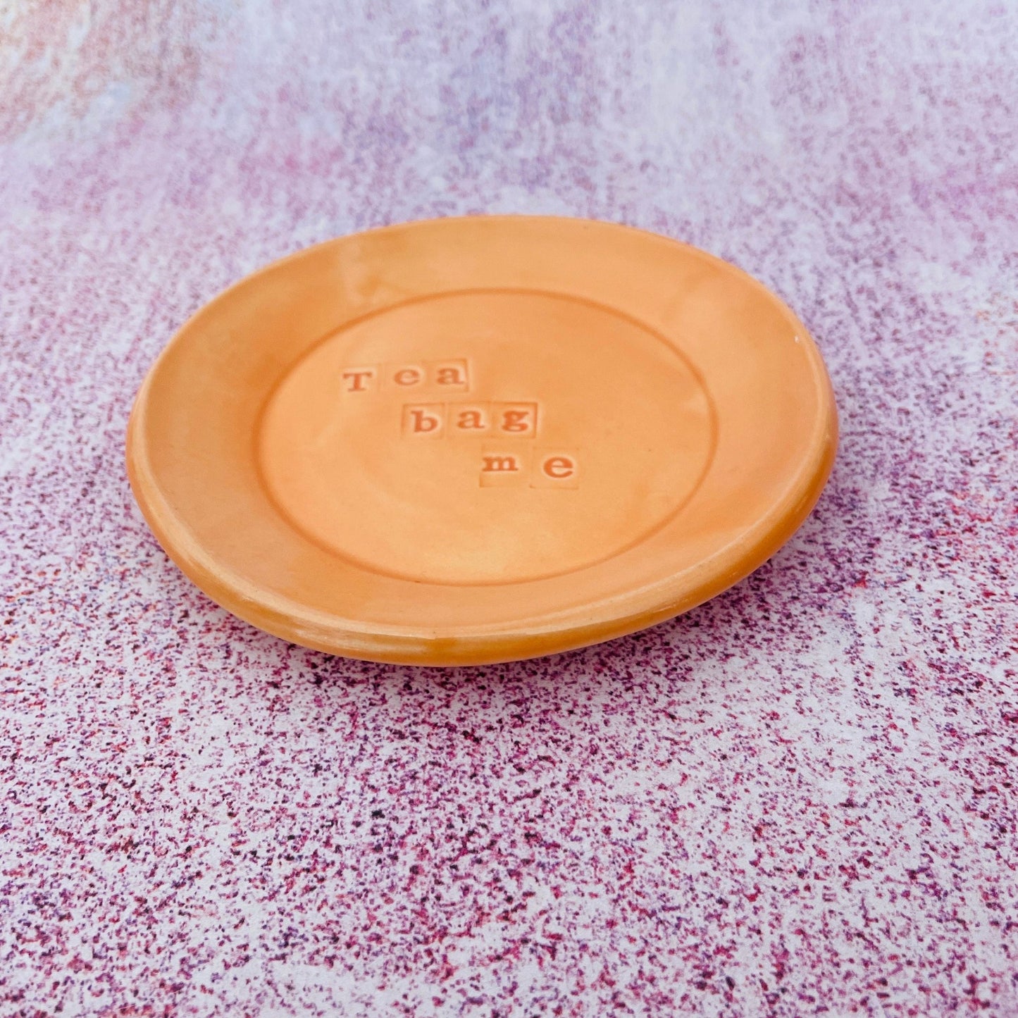 Orange Ceramic Dish, Tea Bag Holder - FJD Ceramics