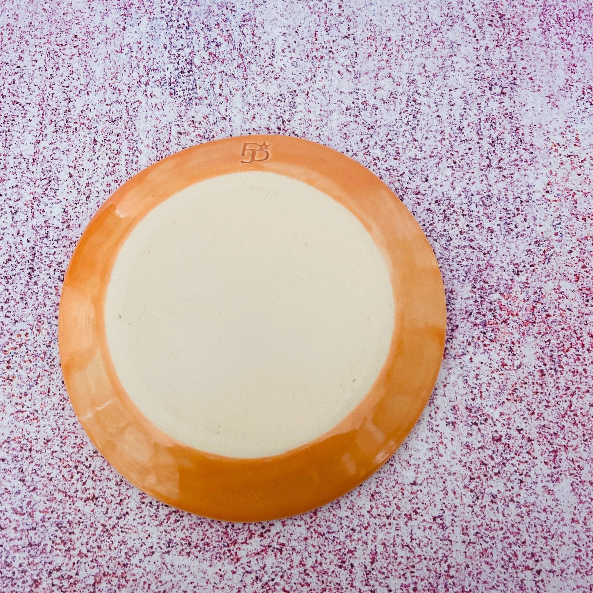 Orange Ceramic Dish, Tea Bag Holder - FJD Ceramics