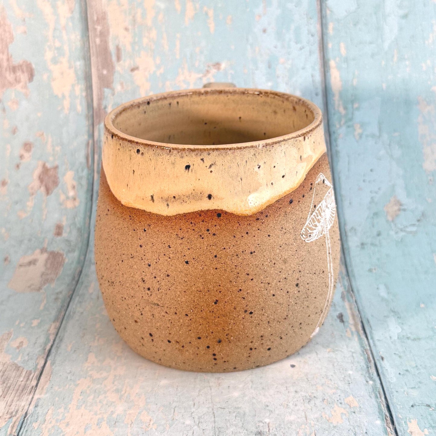 Peach Mushroom Mug, Fungi Ceramic Cup - FJD Ceramics