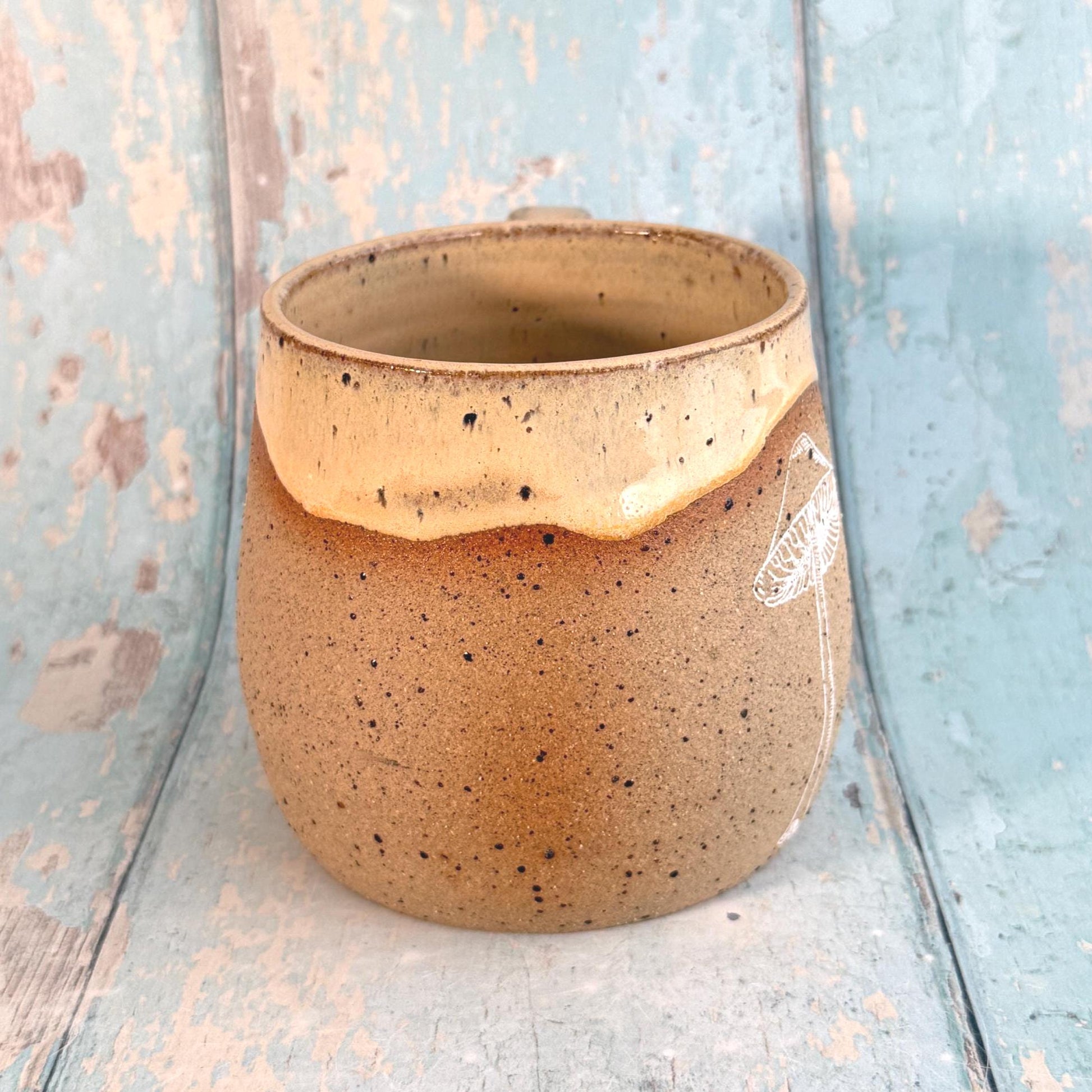 Peach Mushroom Mug, Fungi Ceramic Cup - FJD Ceramics