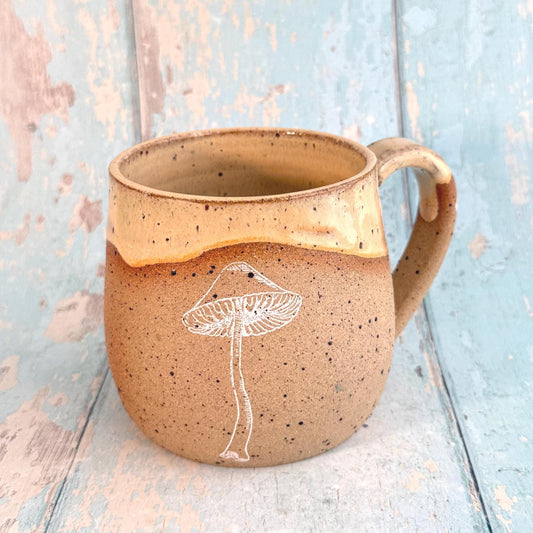 Peach Mushroom Mug, Fungi Ceramic Cup - FJD Ceramics