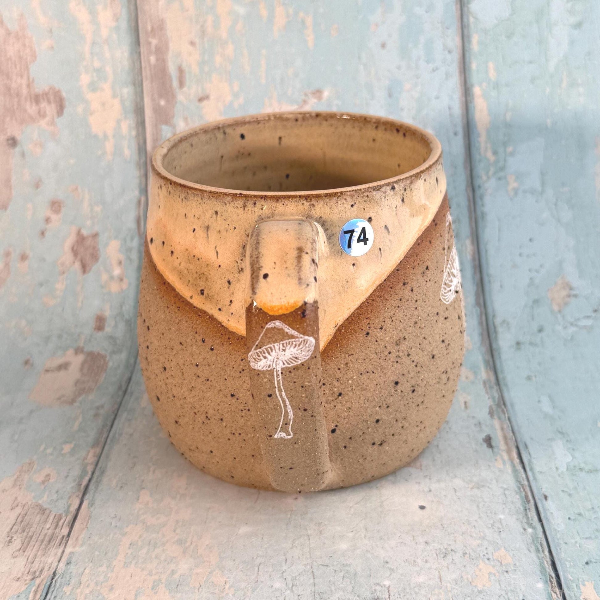 Peach Mushroom Mug, Fungi Ceramic Cup - FJD Ceramics