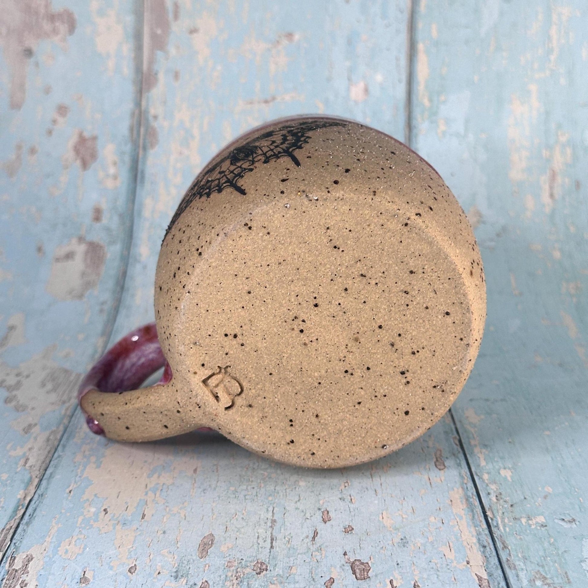 Pink Butterfly Mug, Large Ceramic Cup - FJD Ceramics