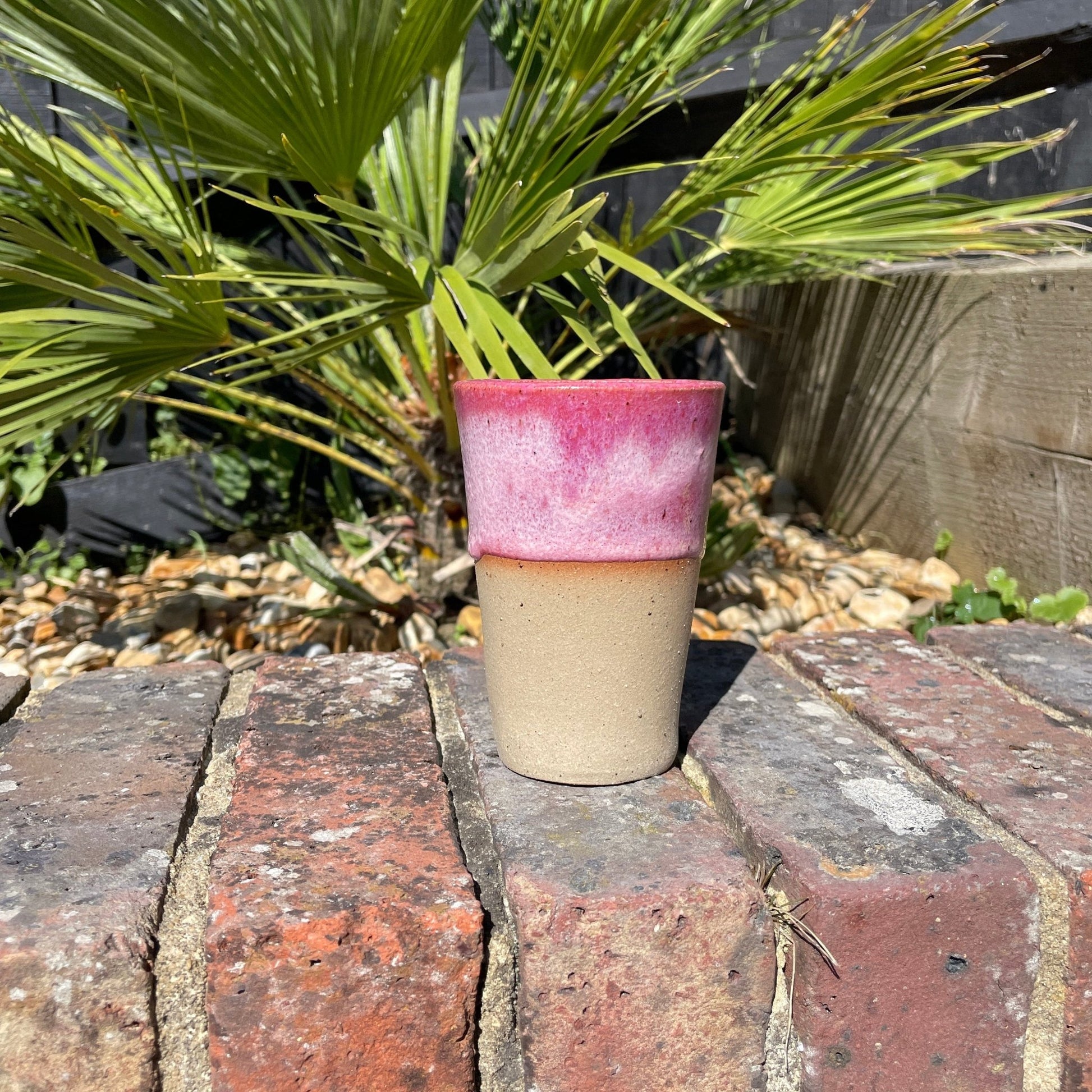 Pink Ceramic Tumbler, Handmade Modern Cup - FJD Ceramics