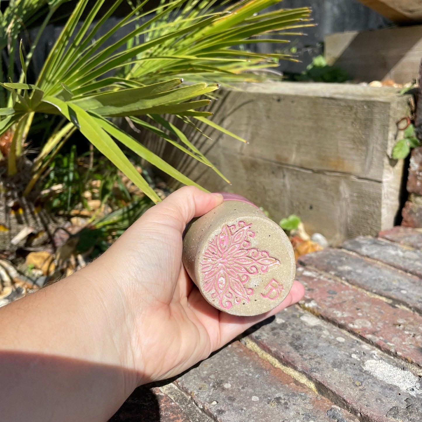 Pink Ceramic Tumbler, Handmade Modern Cup - FJD Ceramics