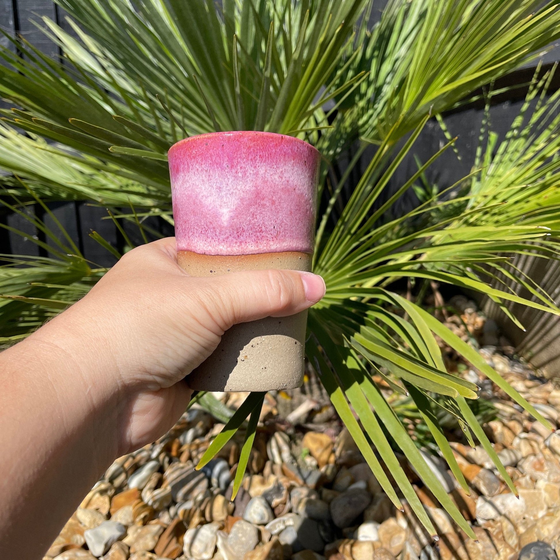 Pink Ceramic Tumbler, Handmade Modern Cup - FJD Ceramics