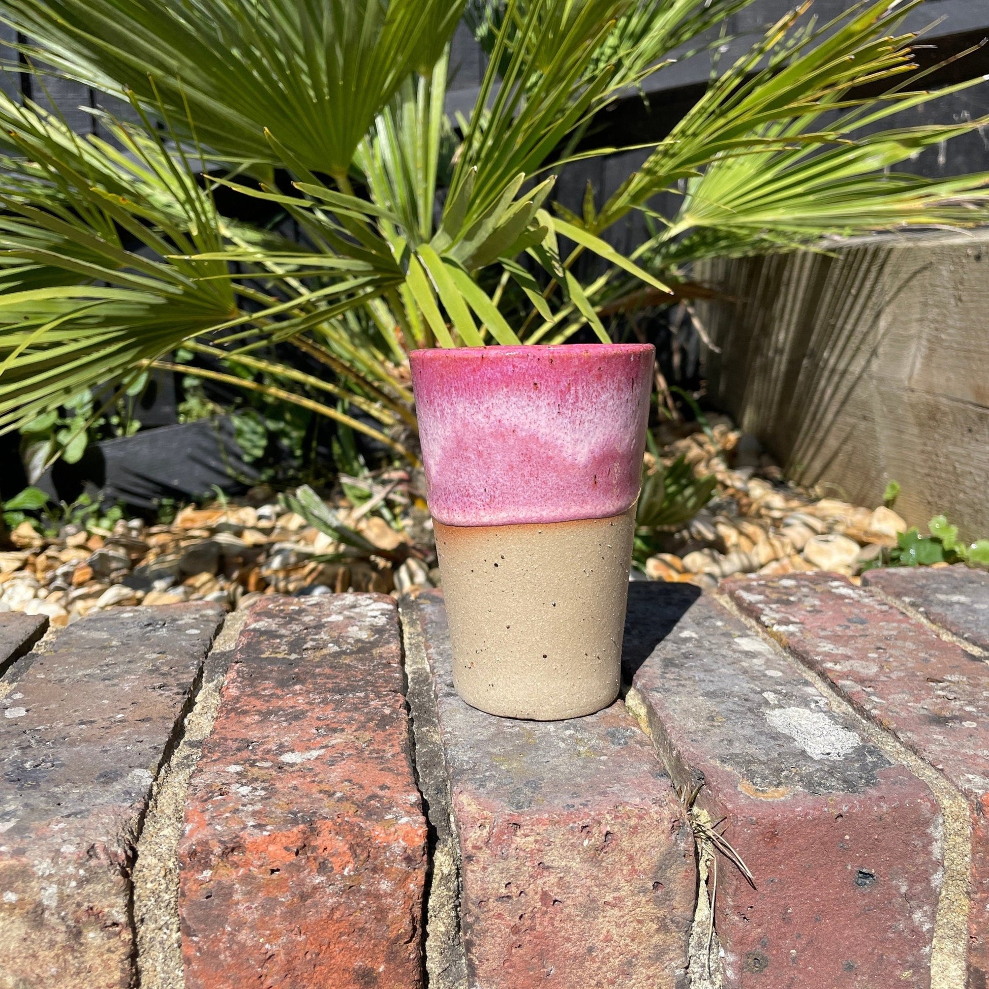 Pink Ceramic Tumbler, Handmade Modern Cup - FJD Ceramics