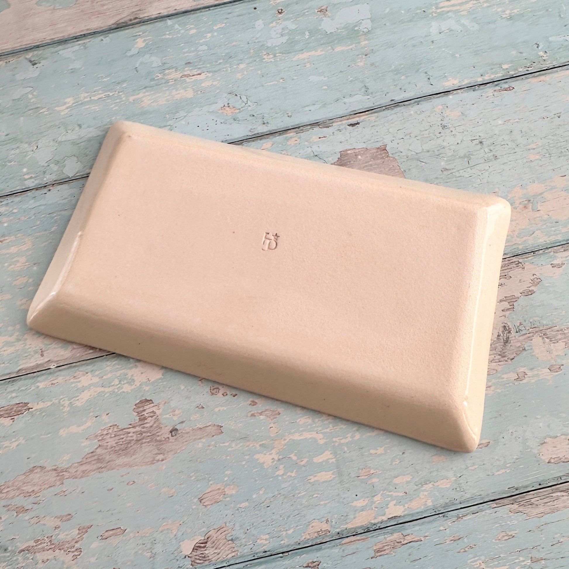 Pink Daisy Platter, Large Handmade Rectangle Ceramic Plate - FJD Ceramics