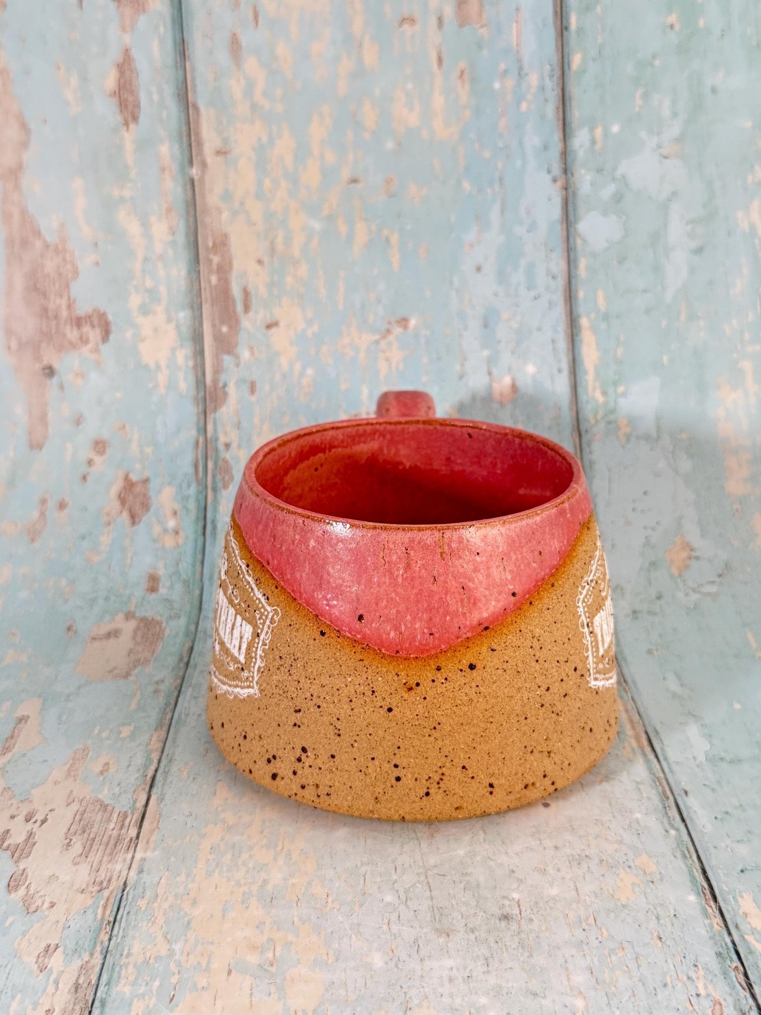 Pink Halloween Trick or Treat Label Mug Spooky Season Cup - FJD Ceramics