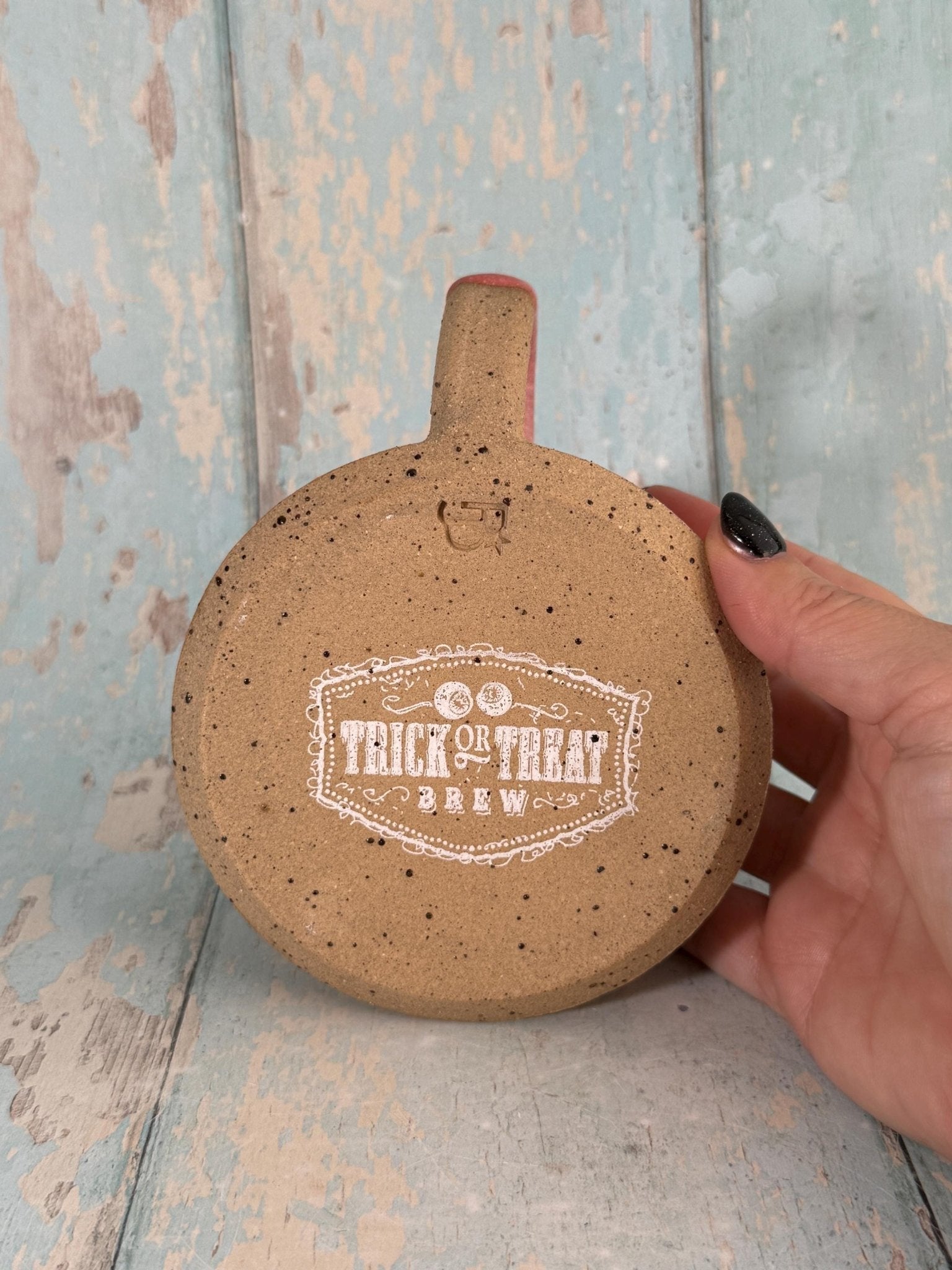 Pink Halloween Trick or Treat Label Mug Spooky Season Cup - FJD Ceramics