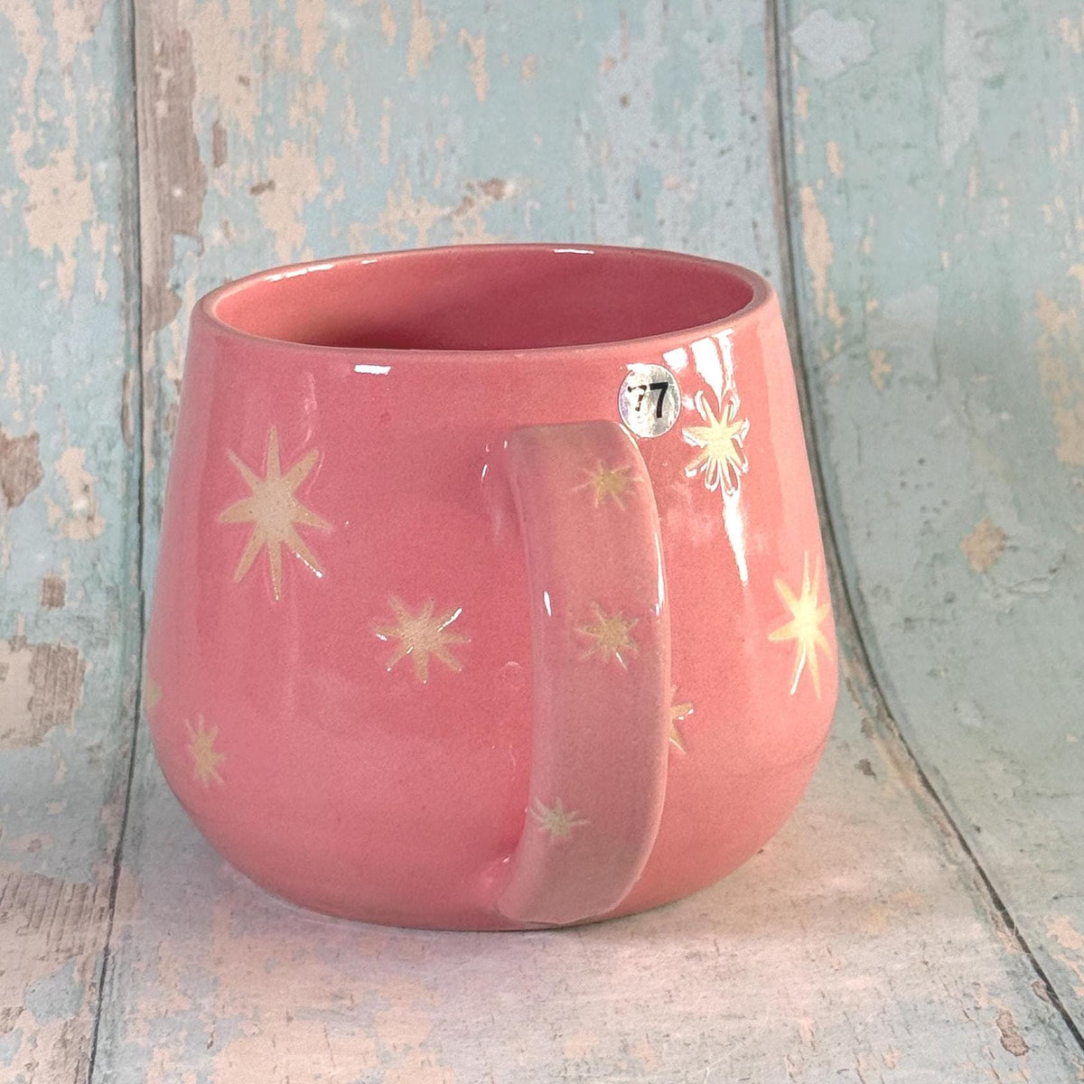 Pink Moon & Star Celestial Mug, Large Ceramic Cup - FJD Ceramics