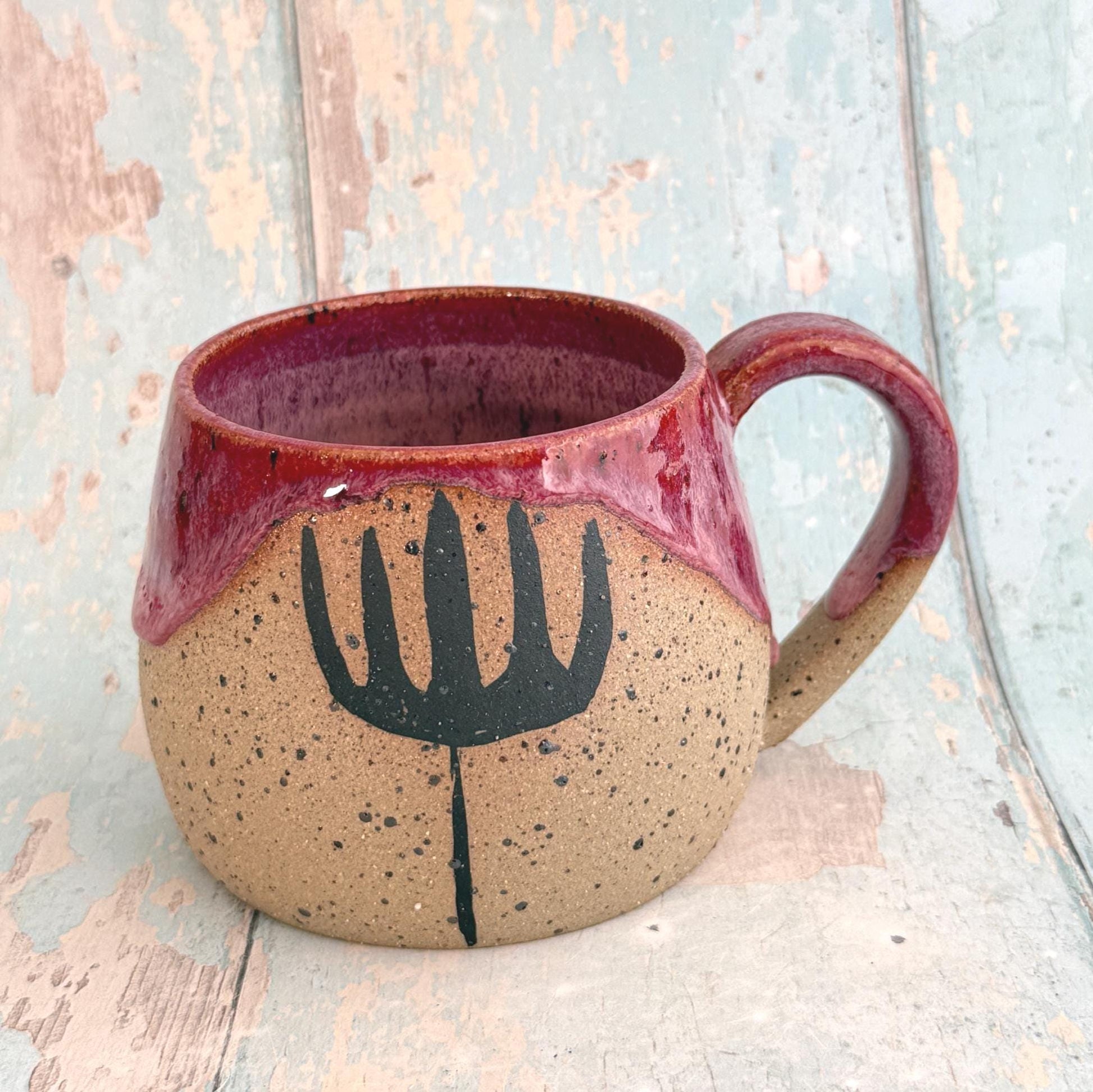 Pink Protea Mug, Large Flower Ceramic Cup - FJD Ceramics