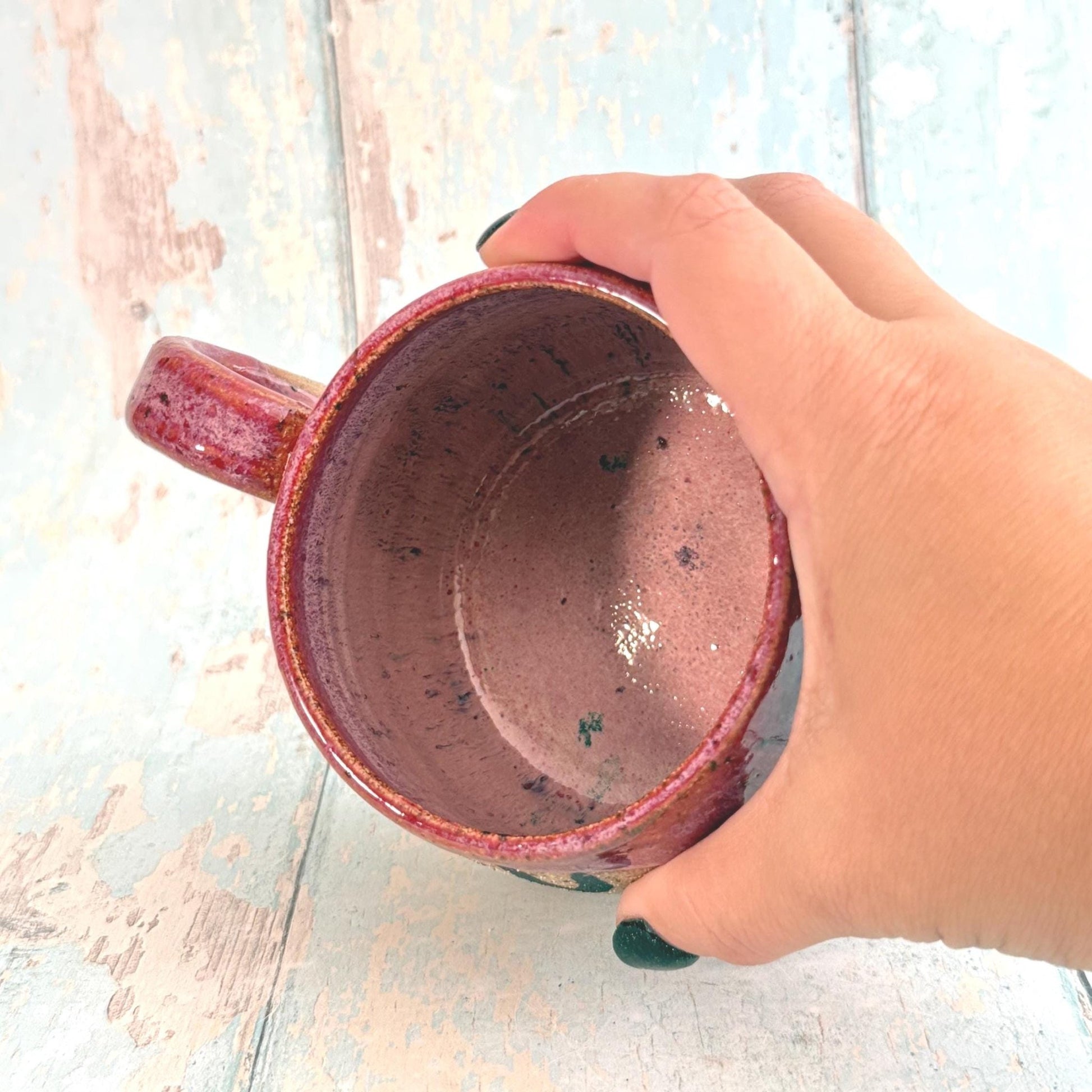 Pink Protea Mug, Large Flower Ceramic Cup - FJD Ceramics