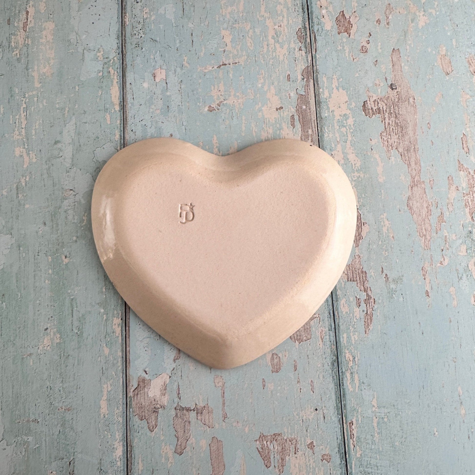 Pink Yellow Lemon Heart Dish, Handmade Ceramic Plate, Jewellery Tray - FJD Ceramics