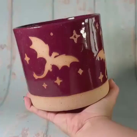 Red Dragon Planter, Ceramic Plant Pot