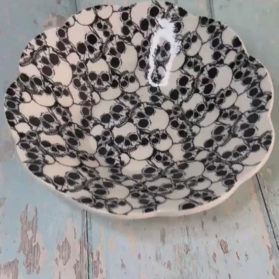 Black and White Skull Bowl